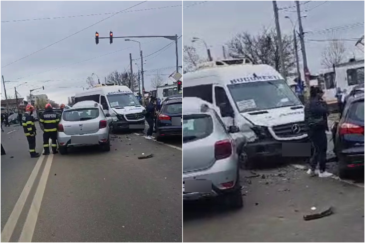 accident-grav-in-bucuresti-cu-5-autoturisme-si-un-microbuz:-12-persoane-au-ajuns-la-spital