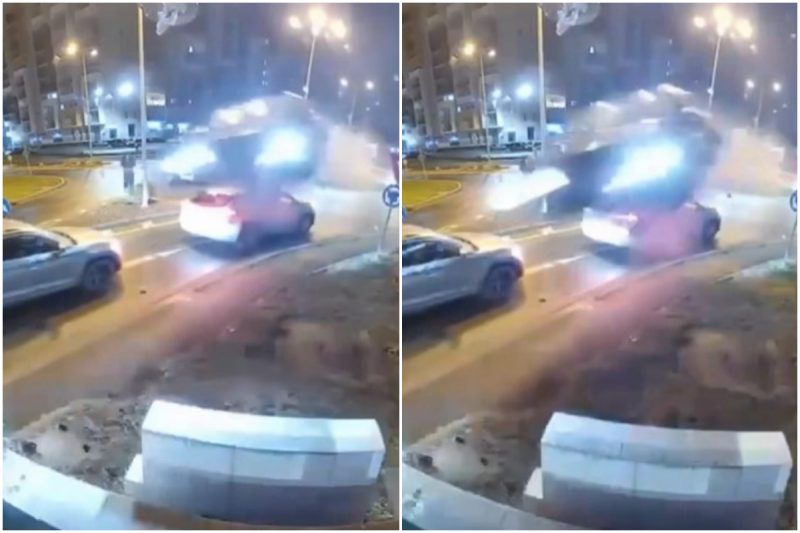 momentul-in-care-un-sofer-din-oradea-sare-cu-masina-peste-un-sens-giratoriu-si-trece-pe-deasupra-altor-doua-autoturisme-video