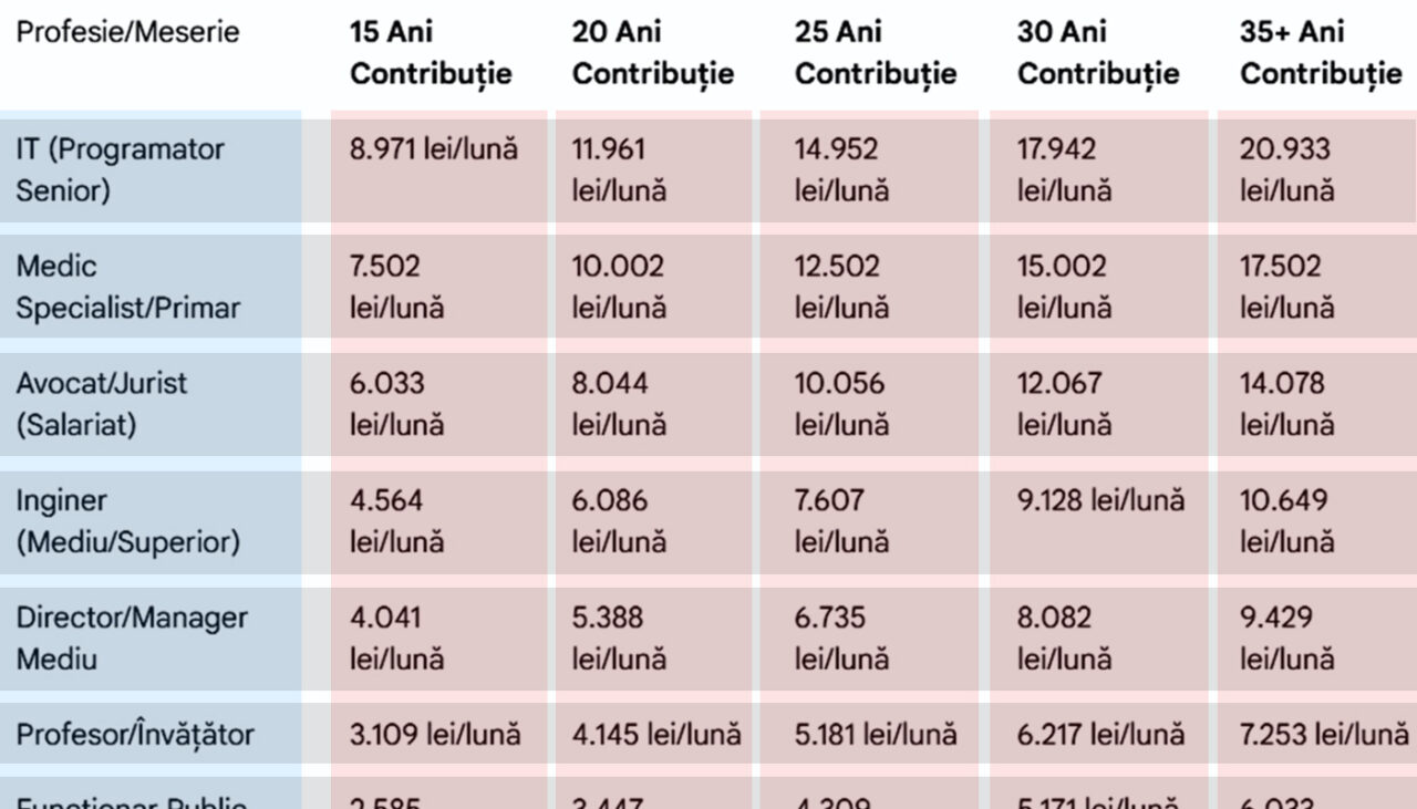 tabel-complet-pensii-|-ce-pensie-vei-primi-in-functie-de-job-ul-actual-si-de-anii-de-contributie,-daca-te-pensionezi-pe-1-ianuarie-2026