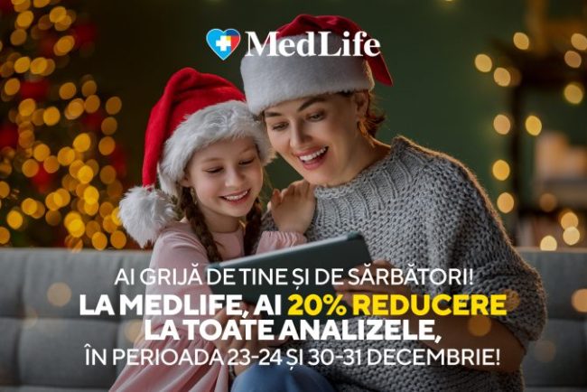 de-sarbatori,-medlife-acorda-20%-reducere-la-toate-analizele-medicale