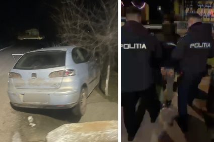 urmarire-ca-n-filme-in-dolj.-un-tanar,-fara-permis-de-conducere-si-cu-politia-pe-urme-a-sarit-din-masina-in-mers-si-s-a-ascuns-intr-un-grajd