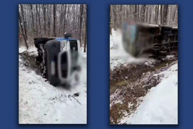 un-microbuz-cu-pasageri-s-a-rasturnat-in-dambovita.-soferul-a-fost-amendat-pentru-starea-anvelopelor