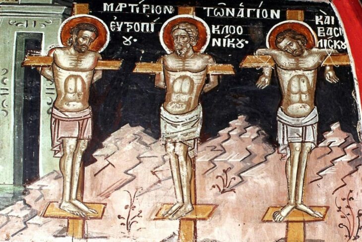 cei-trei-sfinti-mucenici-pomeniti-in-calendarul-ortodox-la-3-martie:-eutropiu,-cleonic-si-vasilisc