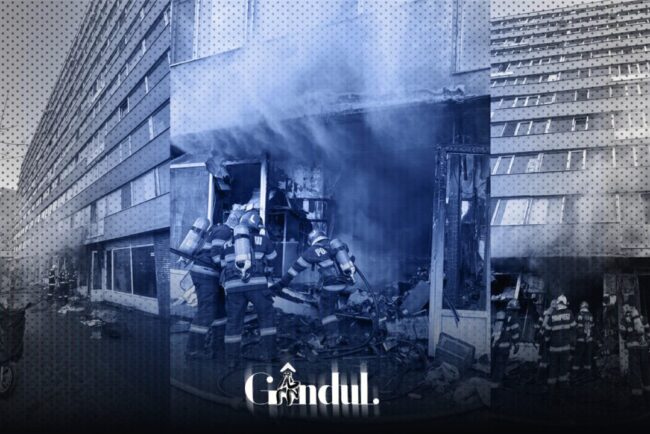un-incendiu-a-mistuit-un-magazin-de-la-parterul-unui-bloc-din-pantelimon,-bucuresti.-degajari-mari-de-fum