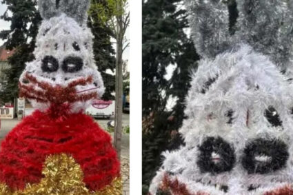 iepurasi-cu-aspect-horror,-montati-in-centrul-municipiului-baia-mare.-ce-spun-localnicii