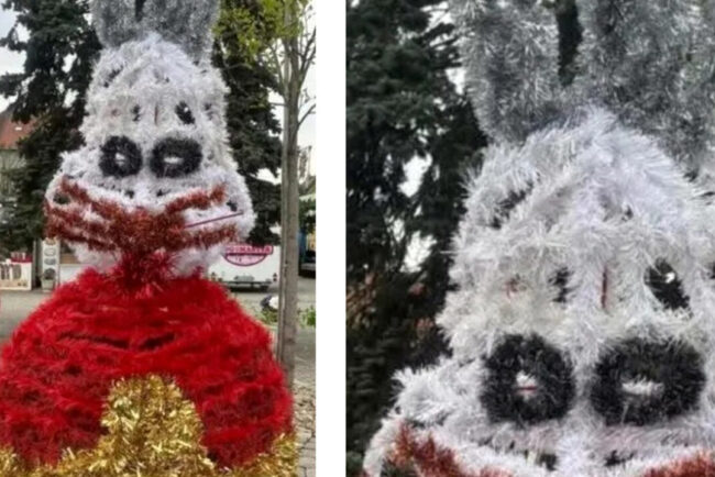 iepurasi-cu-aspect-horror,-montati-in-centrul-municipiului-baia-mare.-ce-spun-localnicii