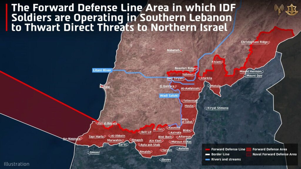 armata-israeliana-publica-o-harta-a-teritoriului-din-sudul-libanului-aflat-sub-controlul-sau