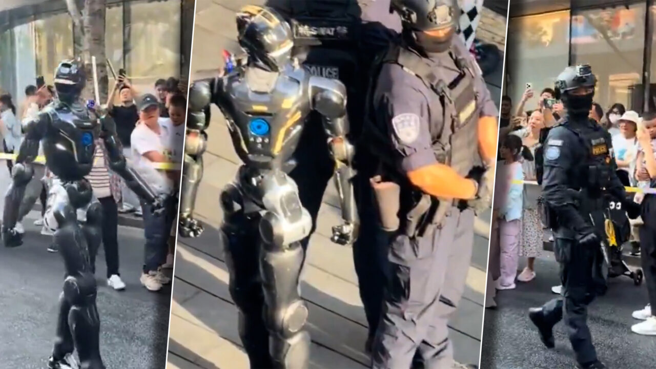 robo-politistii-in-china.-in-shenzhen,-multimi-de-oameni-s-au-adunat-pentru-a-i-urmari-pe-roboti-la-lucru