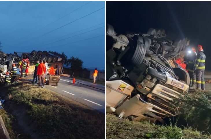 tragedie-pe-dn-66.-soferul-unui-tir-a-murit-dupa-ce-s-a-izbit-de-un-autoturism