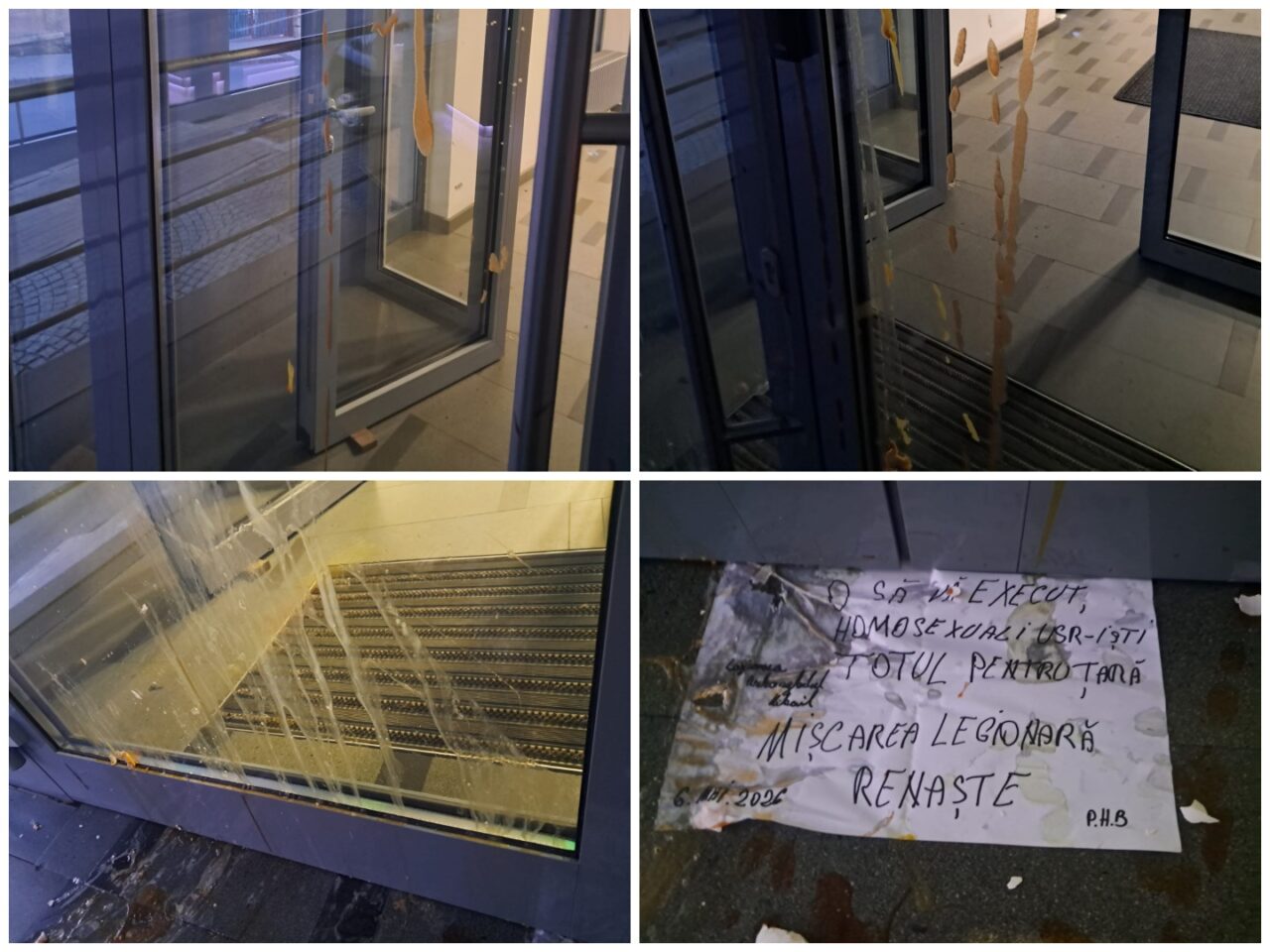 usr-cluj-a-depus-plangere-penala-dupa-ce-sediul-lor-a-fost-vandalizat-cu-oua,-ketchup-si-mustar,-in-urma-cu-doua-saptamani.-ce-mesaj-au-gasit-la-usa
