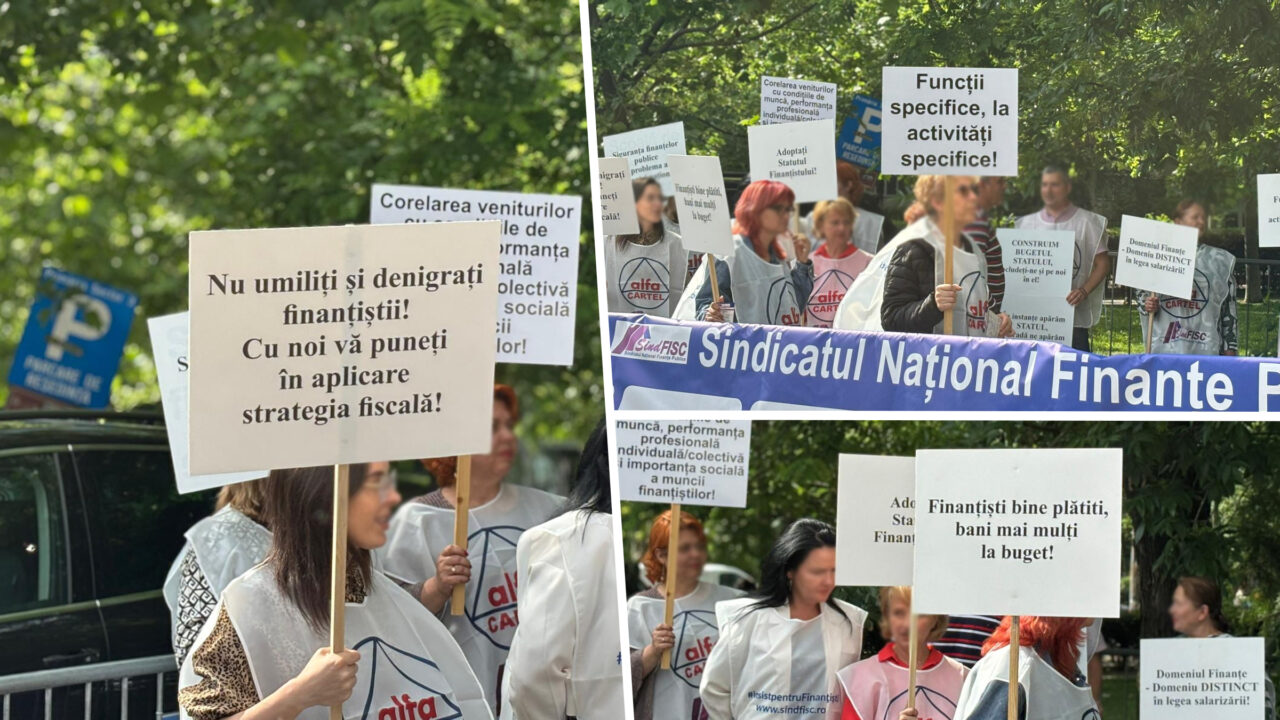 sindicalistii-din-finante-au-inceput-protestul-in-fata-directiei-generale-de-administrare-a-marilor-contribuabili.-ce-nemultumiri-au-angajatii