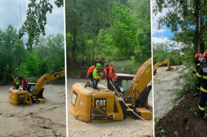 interventie-dificila-in-dambovita-barbat-surprins-de-viitura,-pe-excavator.-a-intervenit-elicopterul-mai